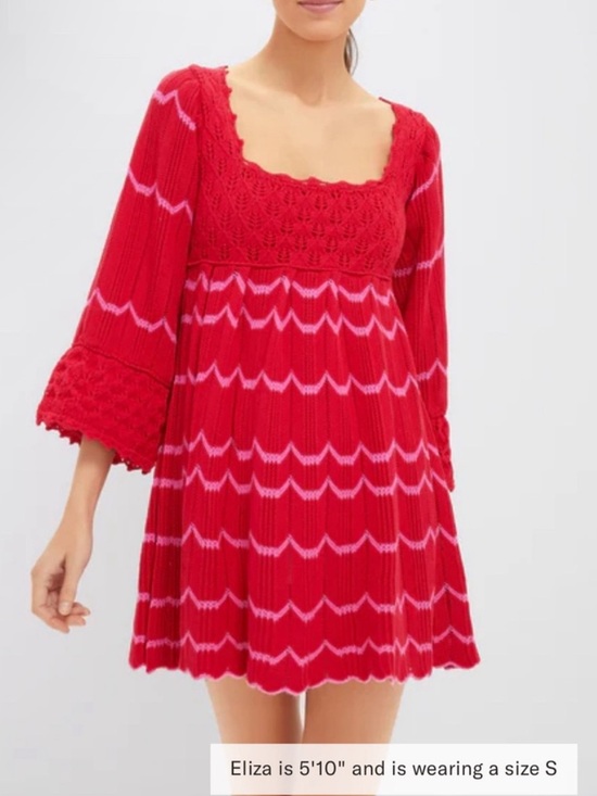 Tuckernuck Dresses & Skirts - Tuckernuck Pomander Place Red Crochet Trim Devon Dress XS NWT